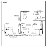 Bản vẽ thông số bồn cầu điện tử thông minh TOTO CS989VT-TCF9788WZ