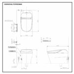 Bản vẽ thông số bồn cầu điện tử thông minh TOTO CW993VA