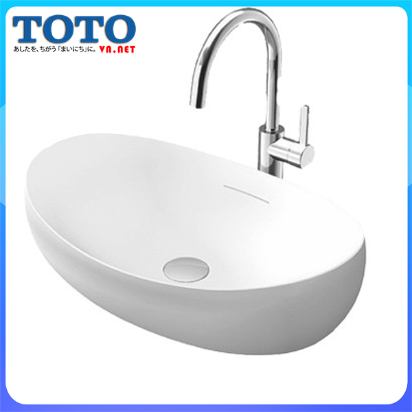 CHậu rửa lavabo, chậu rửa mặt, rửa tay đặt trên bàn đá TOTO PJS01WE chính hãng giá rẻ tại totovn.net