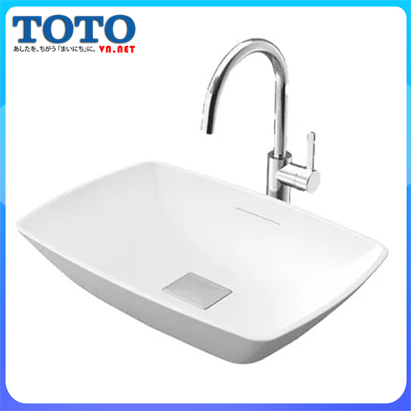 CHậu rửa lavabo, chậu rửa mặt, rửa tay đặt trên bàn đá TOTO PJS02WE chính hãng giá rẻ tại totovn.net