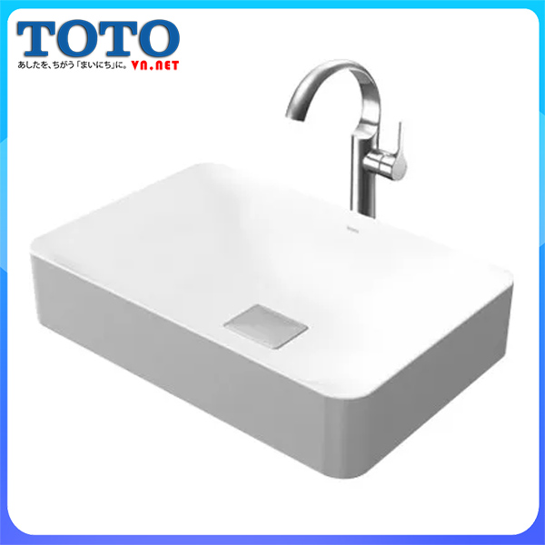 CHậu rửa lavabo, chậu rửa mặt, rửa tay đặt trên bàn đá TOTO PJS03WE chính hãng giá rẻ tại totovn.net