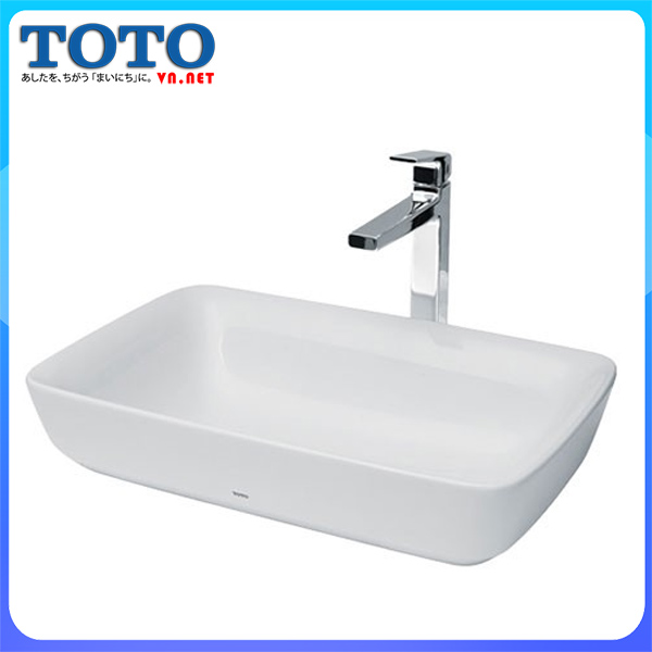 CHậu rửa lavabo, chậu rửa mặt, rửa tay đặt trên bàn đá TOTO PJS06WE chính hãng giá rẻ tại totovn.net