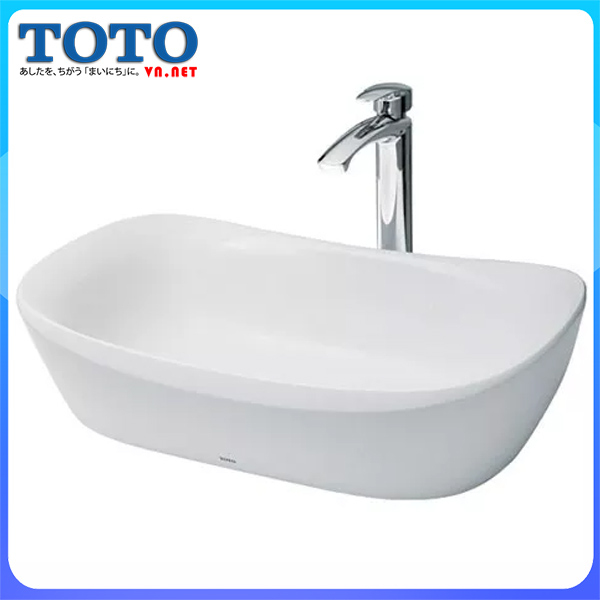 CHậu rửa lavabo, chậu rửa mặt, rửa tay đặt trên bàn đá TOTO PJS07WE chính hãng giá rẻ tại totovn.net