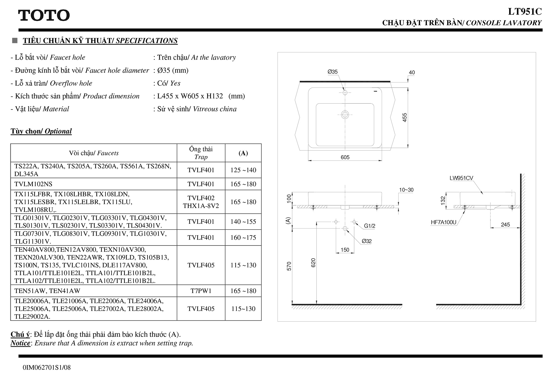 Microsoft WBản vẽ thông số kỹ thuật và hướng dẫn lắp đặt chậu rửa lavabo cao cấp TOTOord - TSKT_Chau_dat_tren_ban_LT951_Rv08 Bản vẽ thông số kỹ thuật và hướng dẫn lắp đặt chậu rửa lavabo cao cấp TOTO