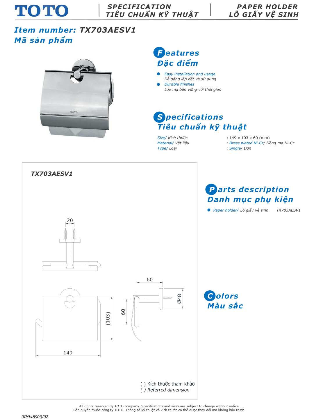 ban ve thiet ke lo giay ve sinh TOTO TX703AESV1 ban ve thiet ke lo giay ve sinh TOTO TX703AESV1